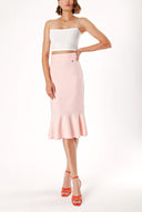 Light Pink High-waisted ruffled skirt  80893