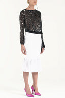 White High waist  ruffled  skirt  80899