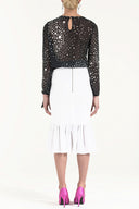 White High waist  ruffled  skirt  80899