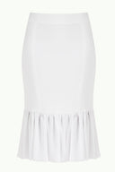 White High waist  ruffled  skirt  80899