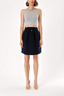 Navy Blue PLEATED DETAILED SKIRT 80902