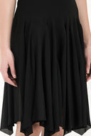 Black Mixed godet skirt 80908