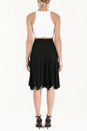 Black Mixed godet skirt 80908