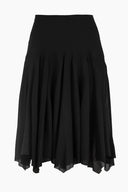 Black Mixed godet skirt 80908