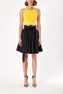 Black Belt detailed ruffled skirt 80958
