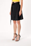 Black Belt detailed ruffled skirt 80958