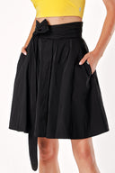 Black Belt detailed ruffled skirt 80958