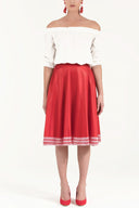 Red Laced ruffled skirt 80963