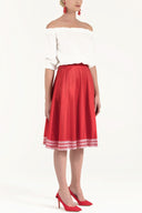Red Laced ruffled skirt 80963