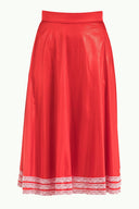 Red Laced ruffled skirt 80963