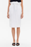 White Elastic detailed wide cut skirt 80965