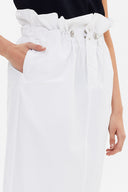 White Elastic detailed wide cut skirt 80965