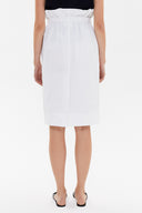 White Elastic detailed wide cut skirt 80965