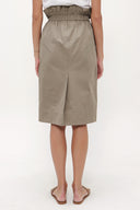 Khaki Elastic detailed wide cut skirt 80965