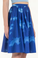 Patterned High waist Pleated  Printed skirt  80968