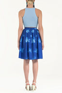 Patterned High waist Pleated  Printed skirt  80968