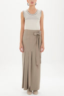 Beige Lace detail maxi skirt 80980