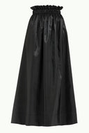 Black Ruffled elastic waist maxi skirt 80995