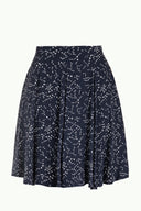 Navy Blue High waist Pleated skirt  80996