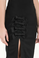 Black Bow-tie accessory Slim-fit skirt  80997