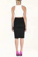 Black Bow-tie accessory Slim-fit skirt  80997