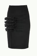 Black Bow-tie accessory Slim-fit skirt  80997
