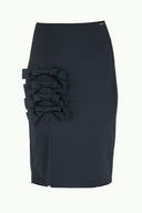 Navy Blue Bow-tie accessory Slim-fit skirt  80997