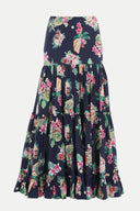 Navy Blue Pleated Maxi Skirt 81006