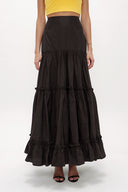 Mink Pleated Maxi Skirt 81006