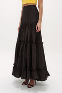Mink Pleated Maxi Skirt 81006