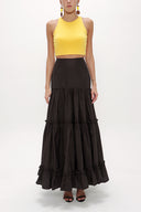 Mink Pleated Maxi Skirt 81006