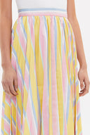 Striped High waist  Pleated  skirt  81009