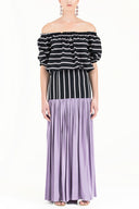 Lilac High waist  Printed maxi skirt  81011