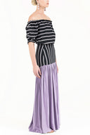 Lilac High waist  Printed maxi skirt  81011