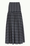 Striped High waist  Printed maxi skirt  81011