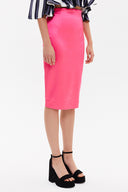 Pink Zipped Printed Slim-fit  skirt  81015