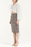 Mink Zipped Printed Slim-fit  skirt  81015