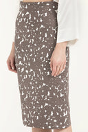 Mink Zipped Printed Slim-fit  skirt  81015