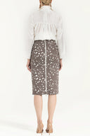 Mink Zipped Printed Slim-fit  skirt  81015