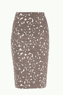 Mink Zipped Printed Slim-fit  skirt  81015