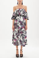 Patterned High waist pleated skirt  81018