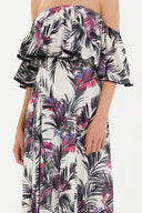 Patterned High waist pleated skirt  81018