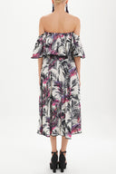 Patterned High waist pleated skirt  81018