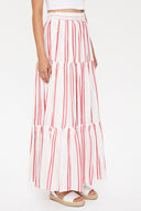 Red Lace detail maxi skirt 81022