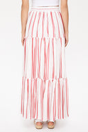 Red Lace detail maxi skirt 81022