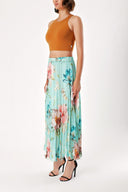 Mint High Waist Pleated Long Skirt 81048