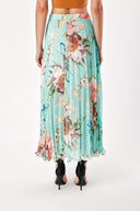 Mint High Waist Pleated Long Skirt 81048