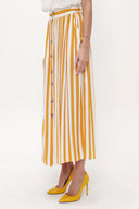 Mustard Button and Pleated skirt 81052