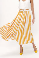 Mustard Button and Pleated skirt 81052