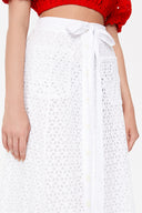 White Brode  and  button skirt  81054